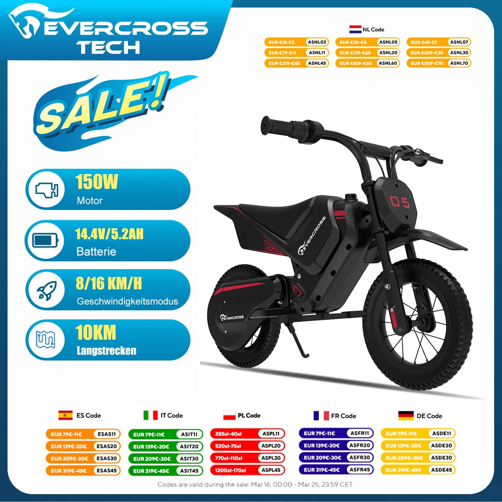 Elektryczny cross dla dzieci EVERCROSS TECH EV05M 