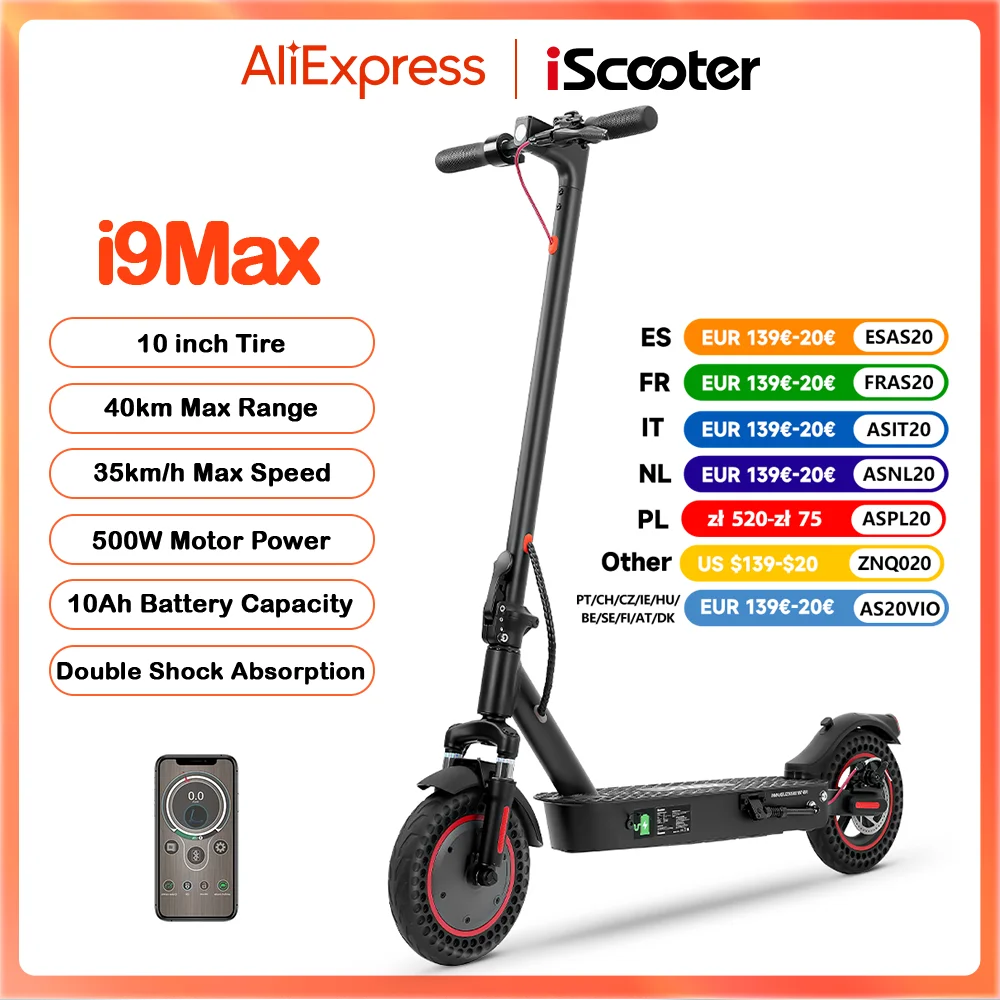 Hulajnoga elektryczna iScooter i9Max 10in 500W 