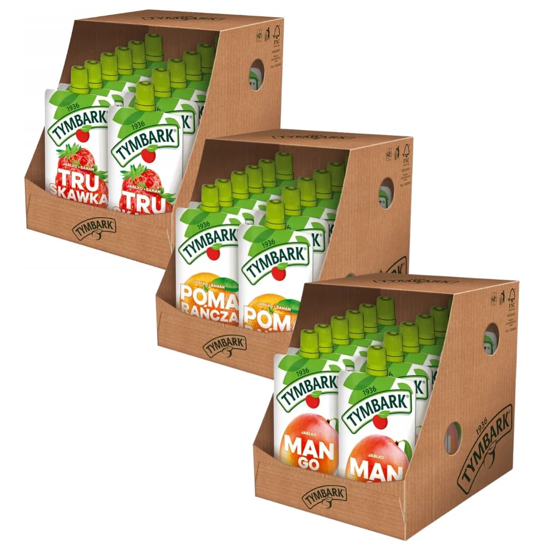 Tymbark Mus 100% z owoców ix 3 smaków 120g x 36 sztuk