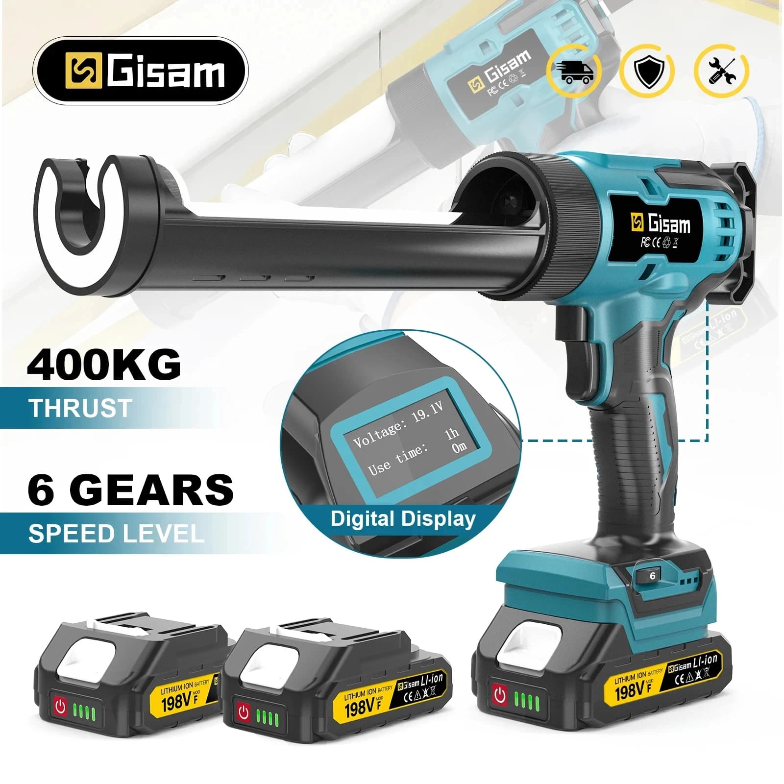 Pistolet do wyciskania kleju Gisam - zestaw 2xaku