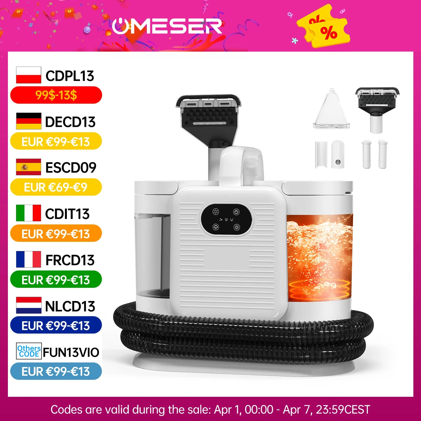 Odkurzacz piorący OMESER C988 1650W