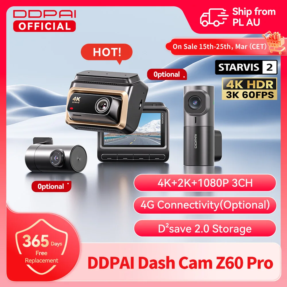 Kamera samochodowa DDPAI 4K Dash Cam Z60 Pro 