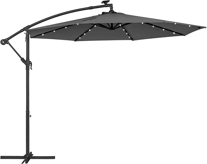SONGMICS Parasol ogrodowy z zasilanymi energią słoneczną LED