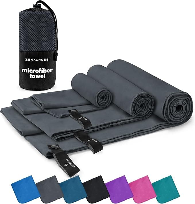 Zestaw 3 ręczników z mikrofibry z torbą