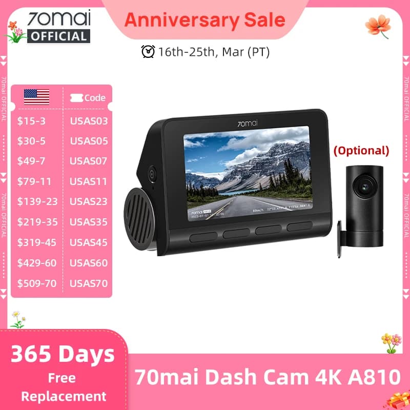 Kamerka samochodowa 70mai 4K